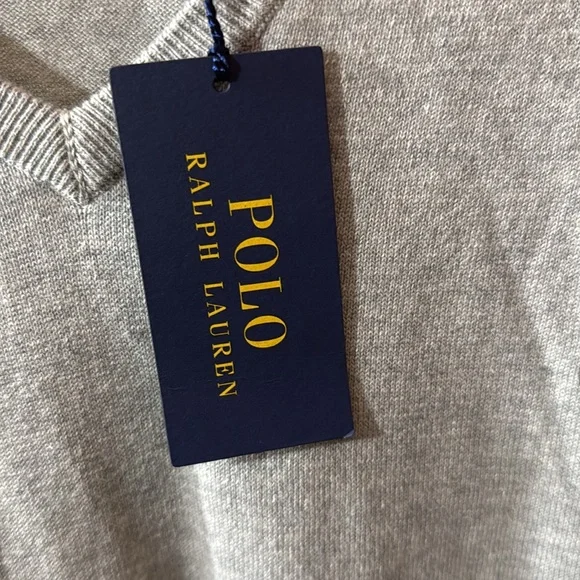 Ralph Lauren grey v-nick XXL/TTG Pima cotton new with tag sweater